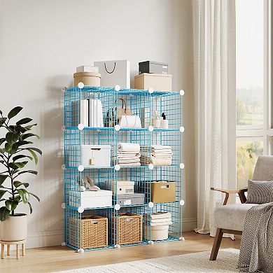 ANIXOL 12-Cube Wire Storage Organizer Shelf