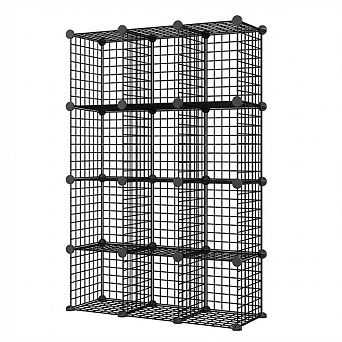ANIXOL 12-Cube Wire Storage Organizer Shelf