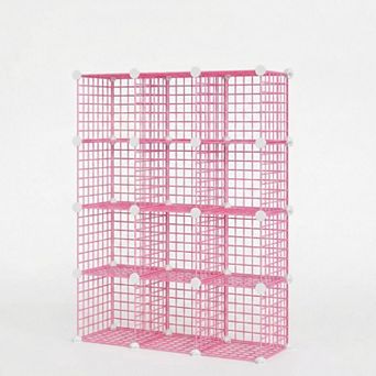 ANIXOL 12-Cube Wire Storage Organizer Shelf