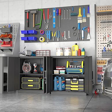 ANIXOL Locking Wall Mount Steel Storage Cabinet with Adjustable Shelves