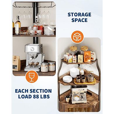 ANIXOL Corner Wine Bar Cabinet with LED and Storage