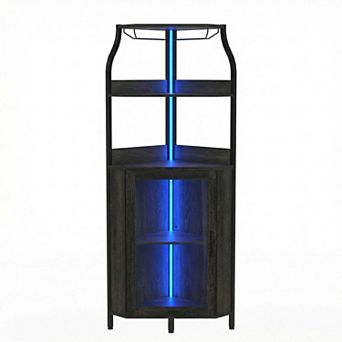 ANIXOL Corner Wine Bar Cabinet with LED and Storage