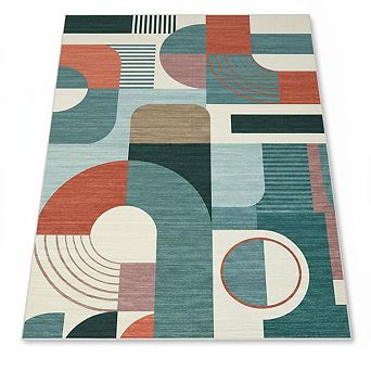 ANIXOL Boho Geometric Washable Non-Slip Area Rug