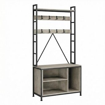 ANIXOL 5-in-1 Hall Tree Coat Rack with Bench and Shoe Storage