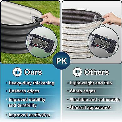 2-Pack Raised Garden Bed 4.5x2x1ft, with Open-Ended Base, Galvanized Metal Garden Bed Outdoor