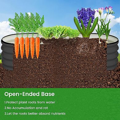2-Pack Raised Garden Bed 4.5x2x1ft, with Open-Ended Base, Galvanized Metal Garden Bed Outdoor
