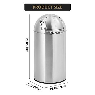 Commercial Stainless Steel Trash Can with Swing Lid