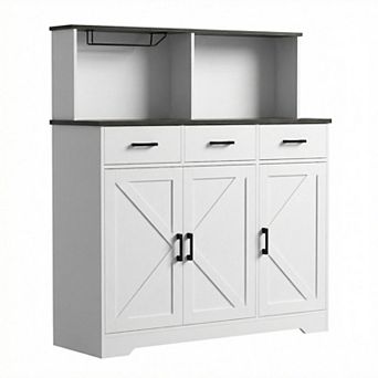 ANIXOL 3-Door 3-Drawer Buffet Cabinet with Microwave Stand