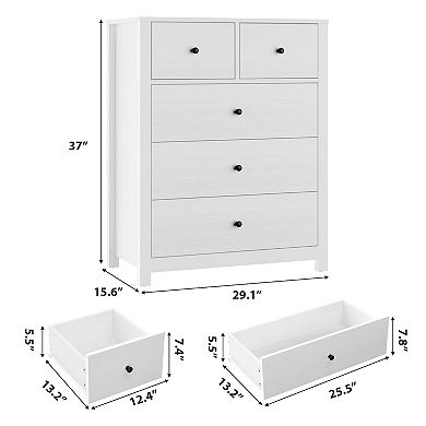 ANIXOL 5-Drawer Tall Bedroom Dresser