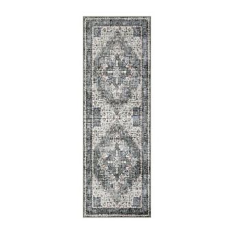ANIXOL Washable Vintage Low-Pile Non-Slip Area Rug
