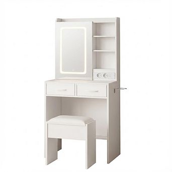ANIXOL Vanity Desk with Lighted Mirror Set