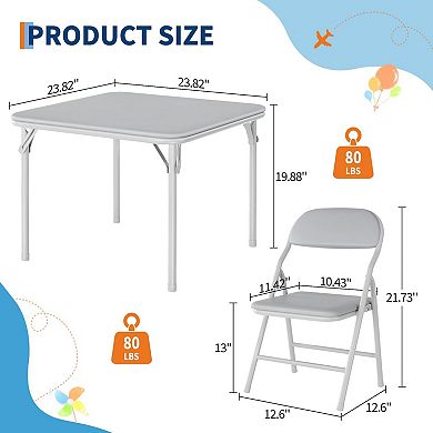 ANIXOL Foldable Kids Table and Chairs Set, 3-Piece Activity Set
