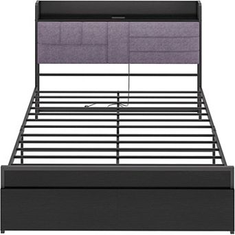ANIXOL Full Metal Platform Bed with Storage Drawers