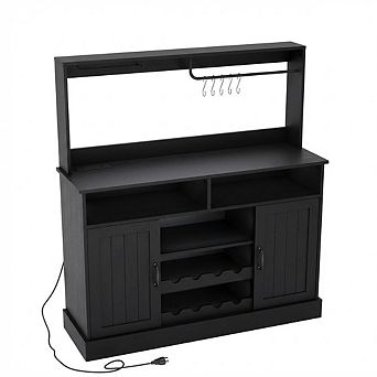 ANIXOL Farmhouse Coffee Bar Cabinet with Wine Storage