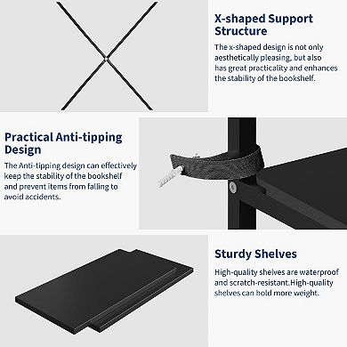 ANIXOL Industrial Triple Column Bookshelf