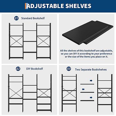 ANIXOL Industrial Triple Column Bookshelf