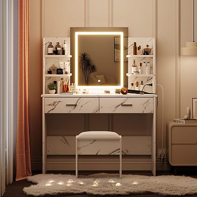 ANIXOL Lighted Vanity Desk with Stool