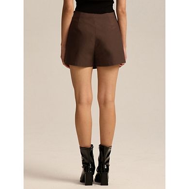 Women's Casual High Waist A-line Side Slit Asymmetrical Hem Mini Work Office Skorts Dress