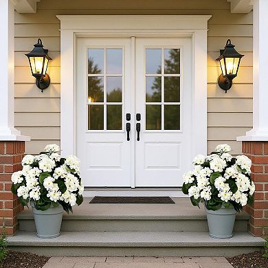 ANIXOL 2 Pack Artificial Begonia Topiary Ball Trees with Stakes