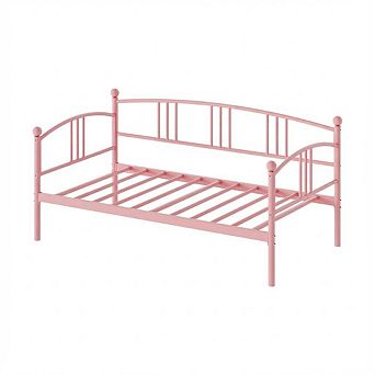 IDEALHOUSE Twin Daybed with Arched Headboard, Metal Frame & Optional Trundle