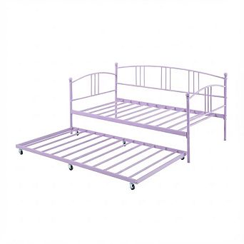 IDEALHOUSE Twin Daybed with Arched Headboard, Metal Frame & Optional Trundle