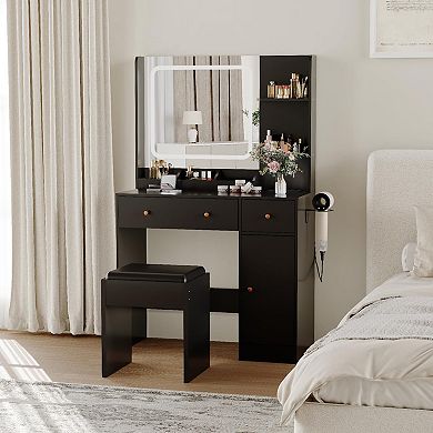 ANIXOL Makeup Vanity Desk with Lighted Mirror