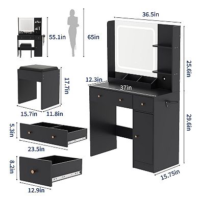 ANIXOL Makeup Vanity Desk with Lighted Mirror