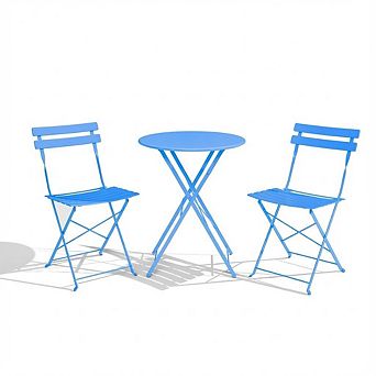 ANIXOL Foldable 3 pc Metal Garden Bistro Set