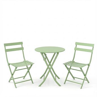 ANIXOL Foldable 3 pc Metal Garden Bistro Set