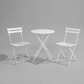 ANIXOL Foldable 3 pc Metal Garden Bistro Set