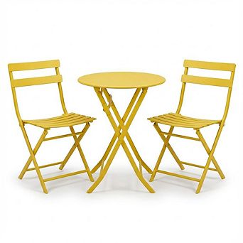 ANIXOL Foldable 3 pc Metal Garden Bistro Set