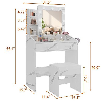 ANIXOL Vanity Desk with Lighted Mirror