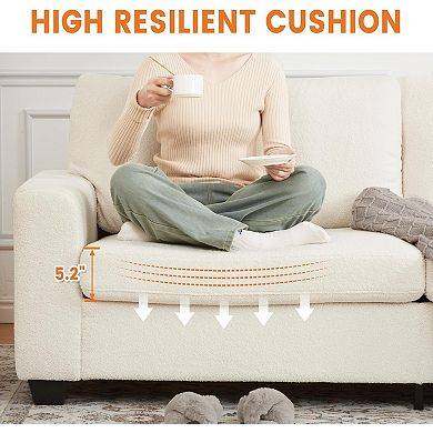 ANIXOL Modern Oversized Cloud Couch Loveseat with Removable Cushion