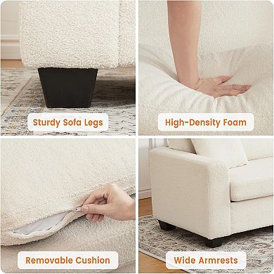 ANIXOL Modern Oversized Cloud Couch Loveseat with Removable Cushion