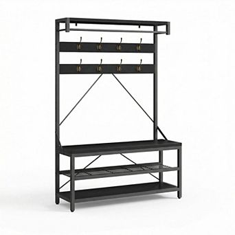 ANIXOL Hall Tree Coat Rack with Bench and Shoe Storage