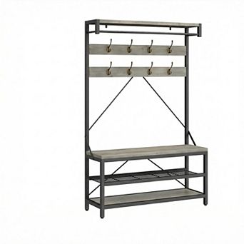 ANIXOL Hall Tree Coat Rack with Bench and Shoe Storage