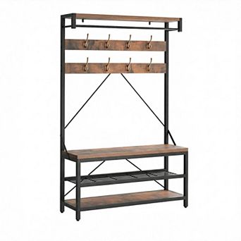 ANIXOL Hall Tree Coat Rack with Bench and Shoe Storage