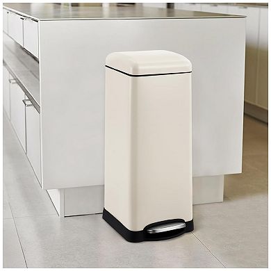 8 Gallon / 30 Liter Trash Can with Soft-Close Lid, Stainless Steel Garbage Can