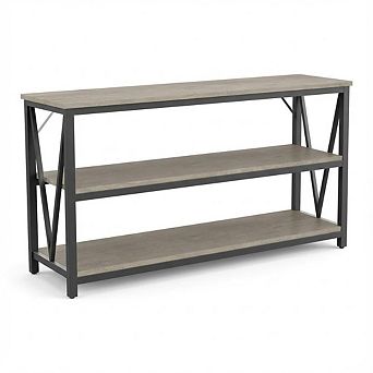 IDEALHOUSE 55-Inch 3 tier Industrial Console Table, V-Shape Metal