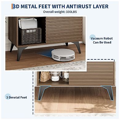 Render 3 Tier Walnut Display Cabinet Storage Stand
