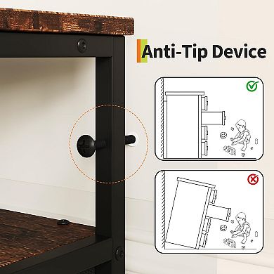 Craze Ventures 63" Fabric Dresser TV Stand with Drawers