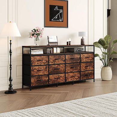 Craze Ventures 63" Fabric Dresser TV Stand with Drawers