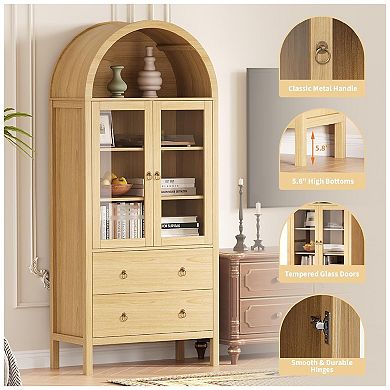 Acrylic Round Dome Cabinet Door with Particle Board Panel