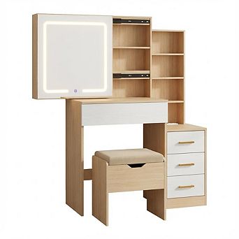 ANIXOL Vanity Desk with Sliding LED Mirror