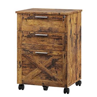 ANIXOL Locking 3-Drawer Mobile File Cabinet with Casters, Fits Under Desk