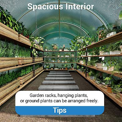 ANIXOL 15x7 Ft Large Walk-in Outdoor Greenhouse with PE Cover