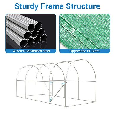 ANIXOL 15x7 Ft Large Walk-in Outdoor Greenhouse with PE Cover