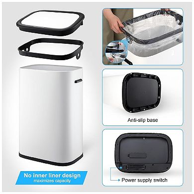 55 L Automatic Garbage Can, Motion Sensor Trash Can with Soft-Close Lid and Handle