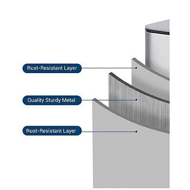 10 L / 2.6 gal Small Bathroom Step Trash Can with Lid Soft Close, Step Pedal