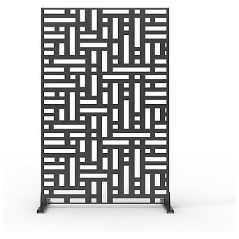 Freestanding Metal Louvered Outdoor Privacy Screen Panel